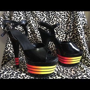 Uv black light reactive used stripper dancer pleasers heels